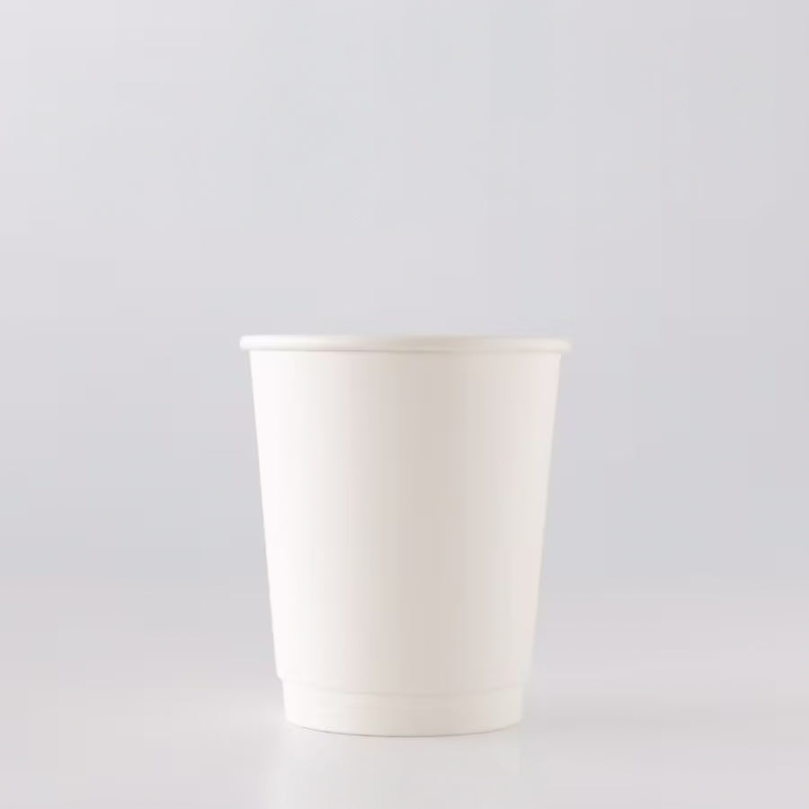 【紙カップ】断熱二重白無地紙コップ